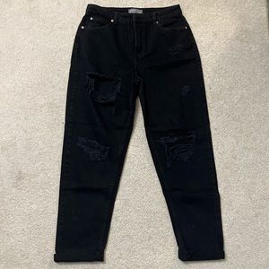 Ripped High Waist Mom Jeans